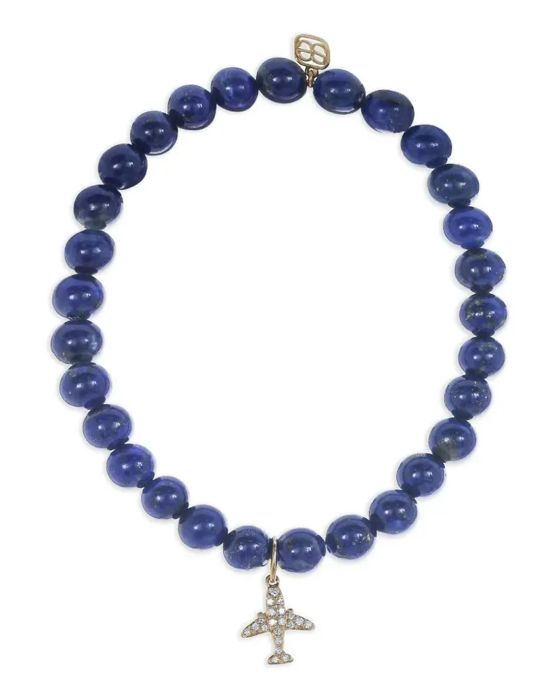 Sydney Evan 14kt Gelbgoldarmband mit Lapislazuli und Diamanten Gold