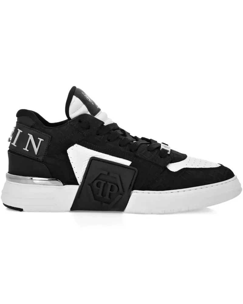 Philipp Plein Phantom Kicks Sneakers mit Kroko-Effekt - Schwarz Schwarz