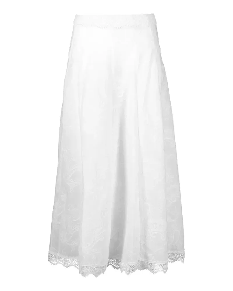 WAIMARI Kaluha lace-trimmed embroidered maxi skirt - Weiß Weiß