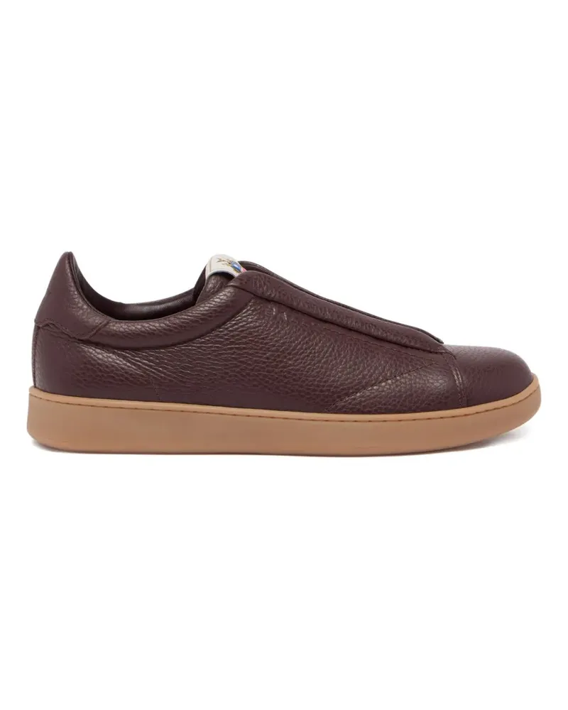 Bally Crest Sneakers aus strukturiertem Leder - Braun Braun