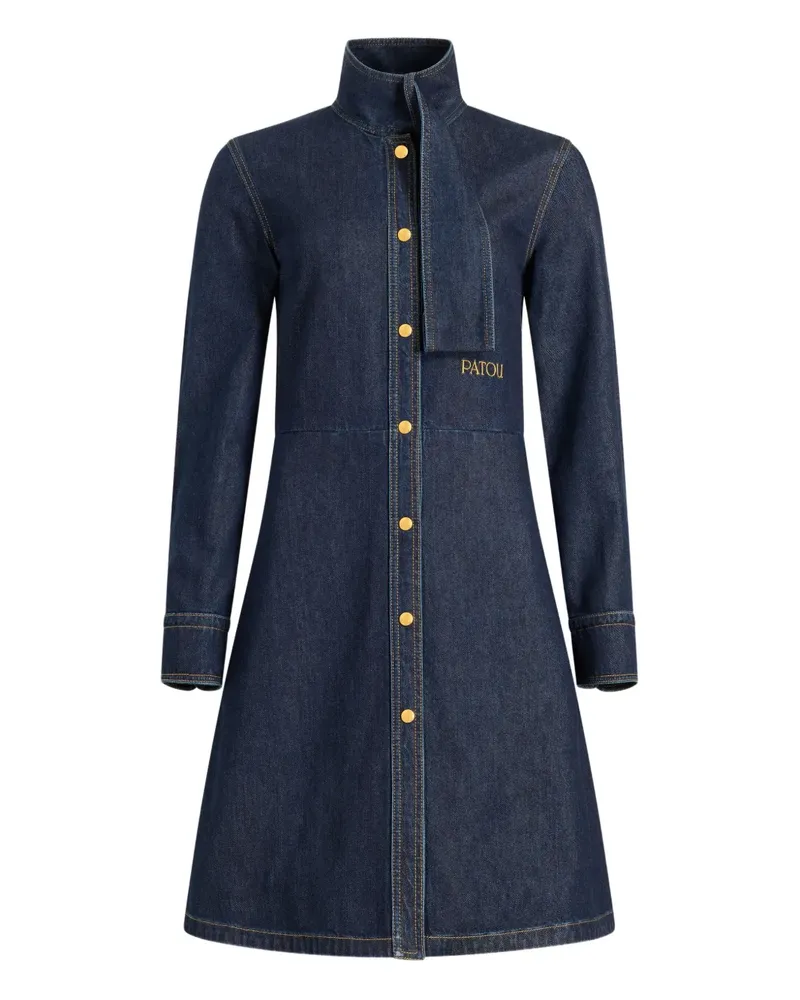 Patou Jeanskleid mit Schalkragen - Blau Blau