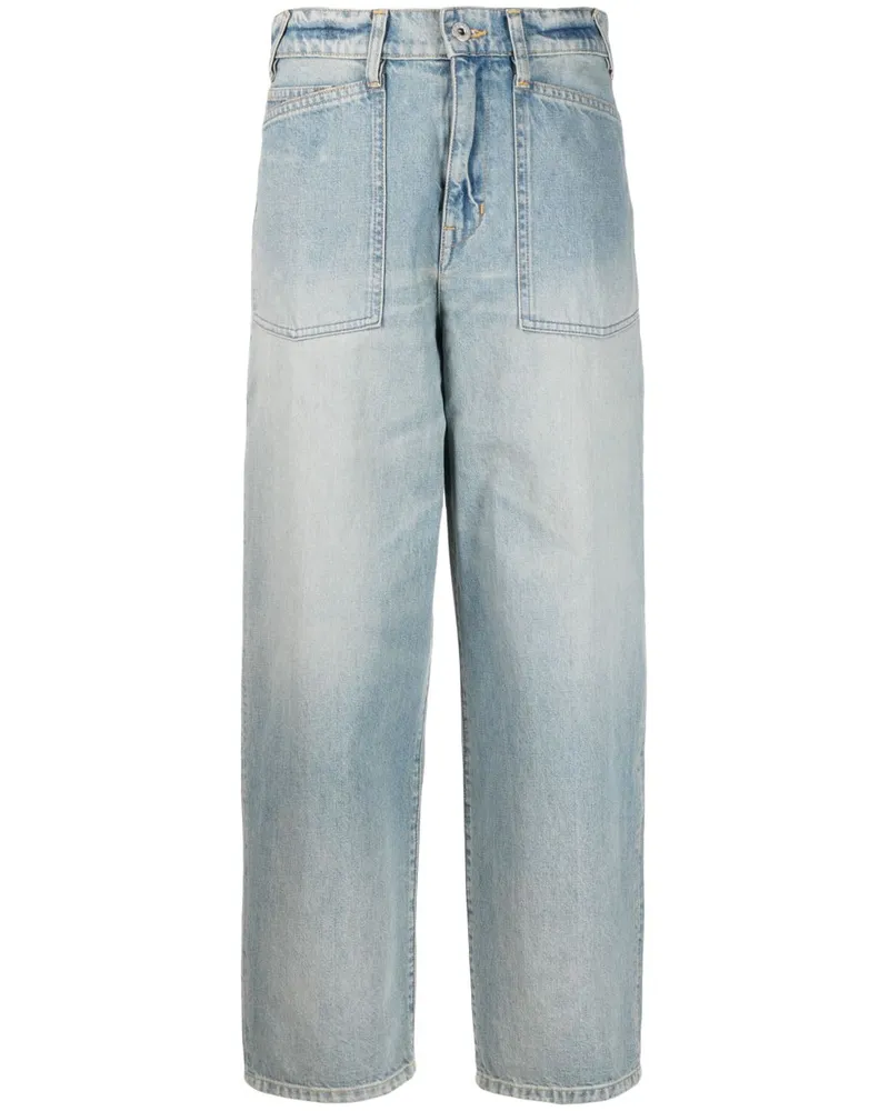 Kenzo Weite Cropped-Jeans - Blau Blau