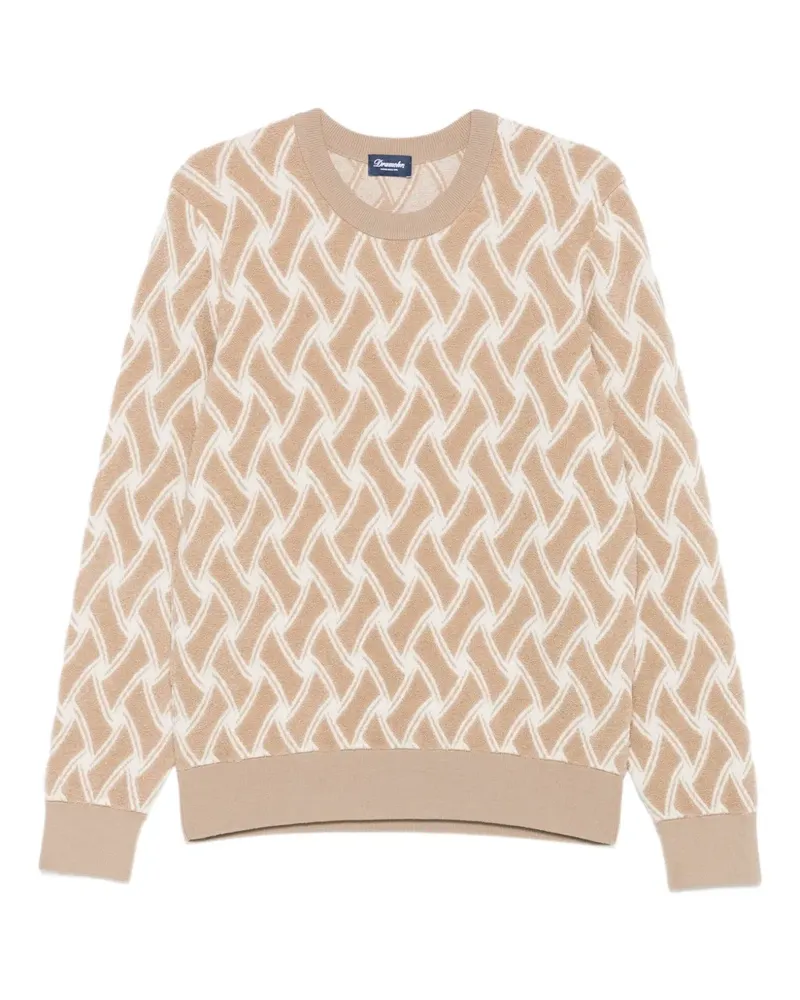 Drumohr  geometric-pattern wool sweater - Nude Nude