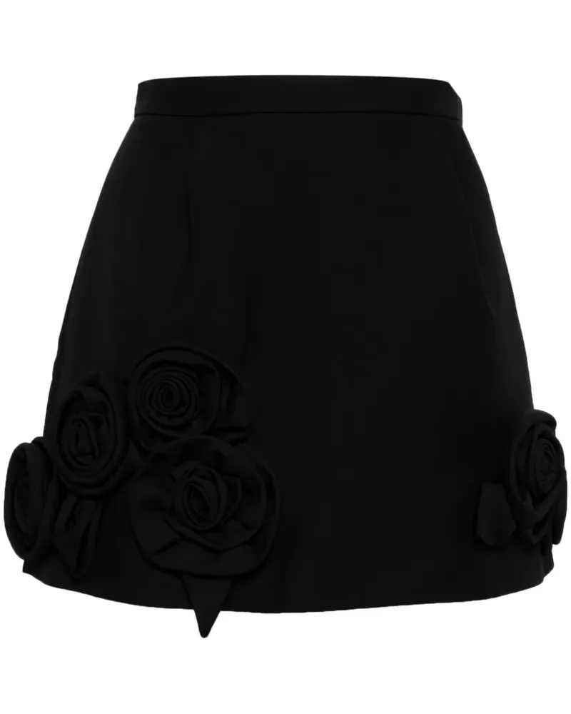 Dice Kayek Minirock mit Blumenapplikation - Schwarz Schwarz