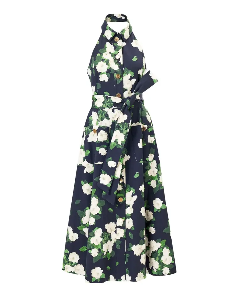 Carolina Herrera New York rose-print maxi dress - Blau Blau