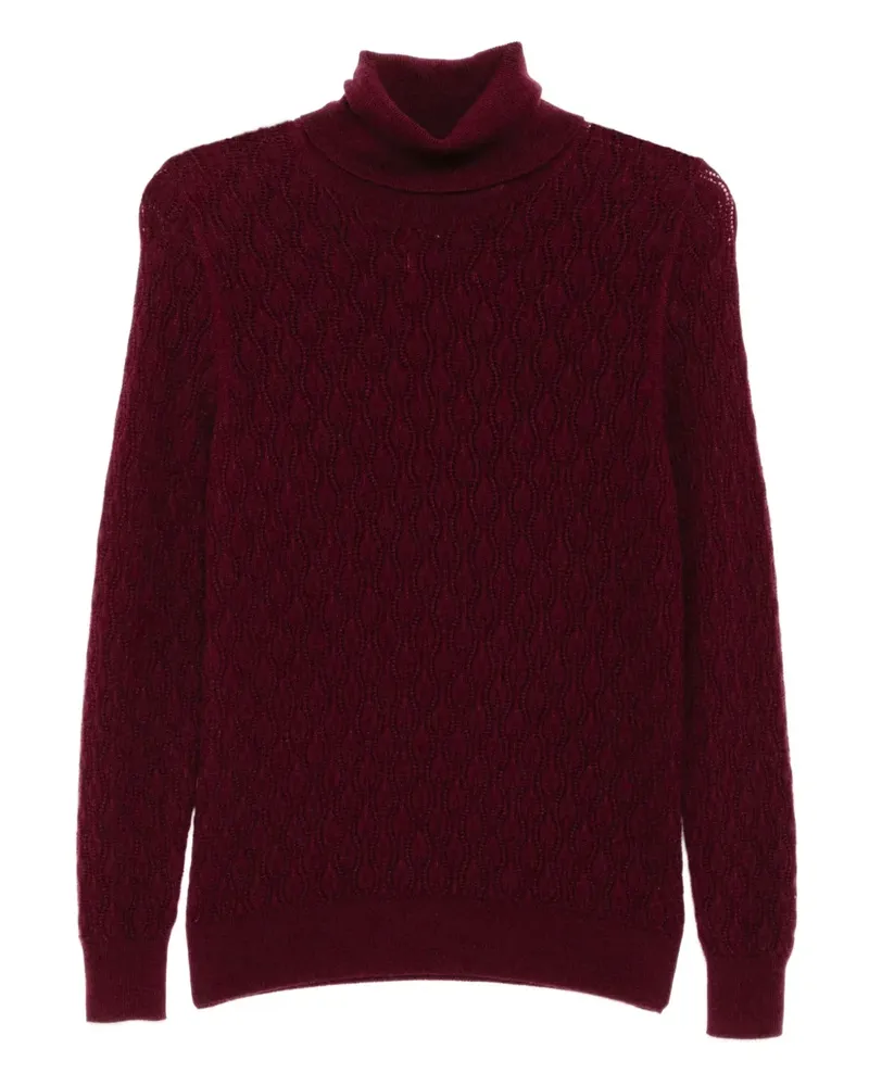 N.Peal Pullover mit Spitzenstickerei - Rot Rot