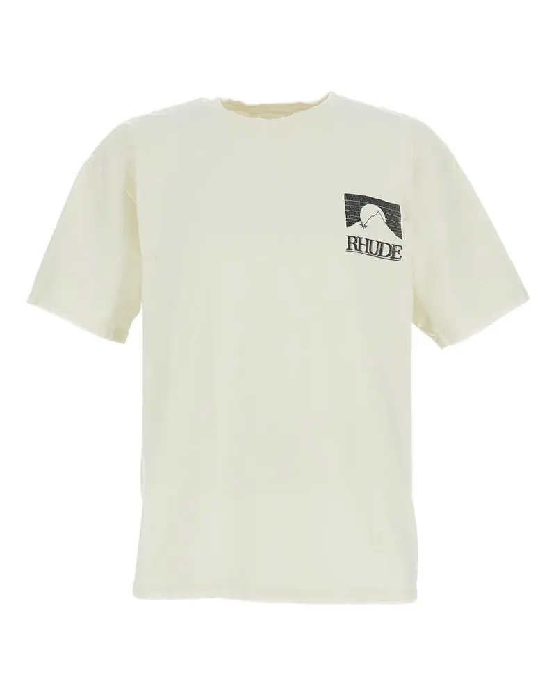 RHUDE T-Shirt mit Logo-Print - Weiß Weiß