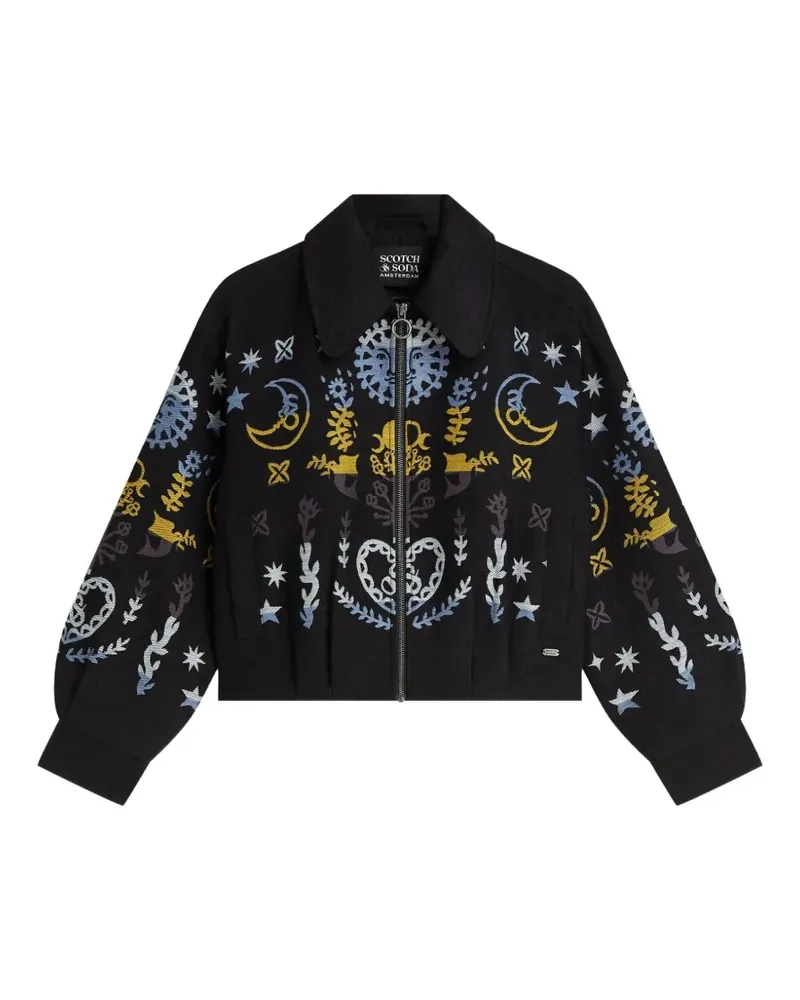 Scotch&Soda celestial-embroidered bomber jacket - Schwarz Schwarz