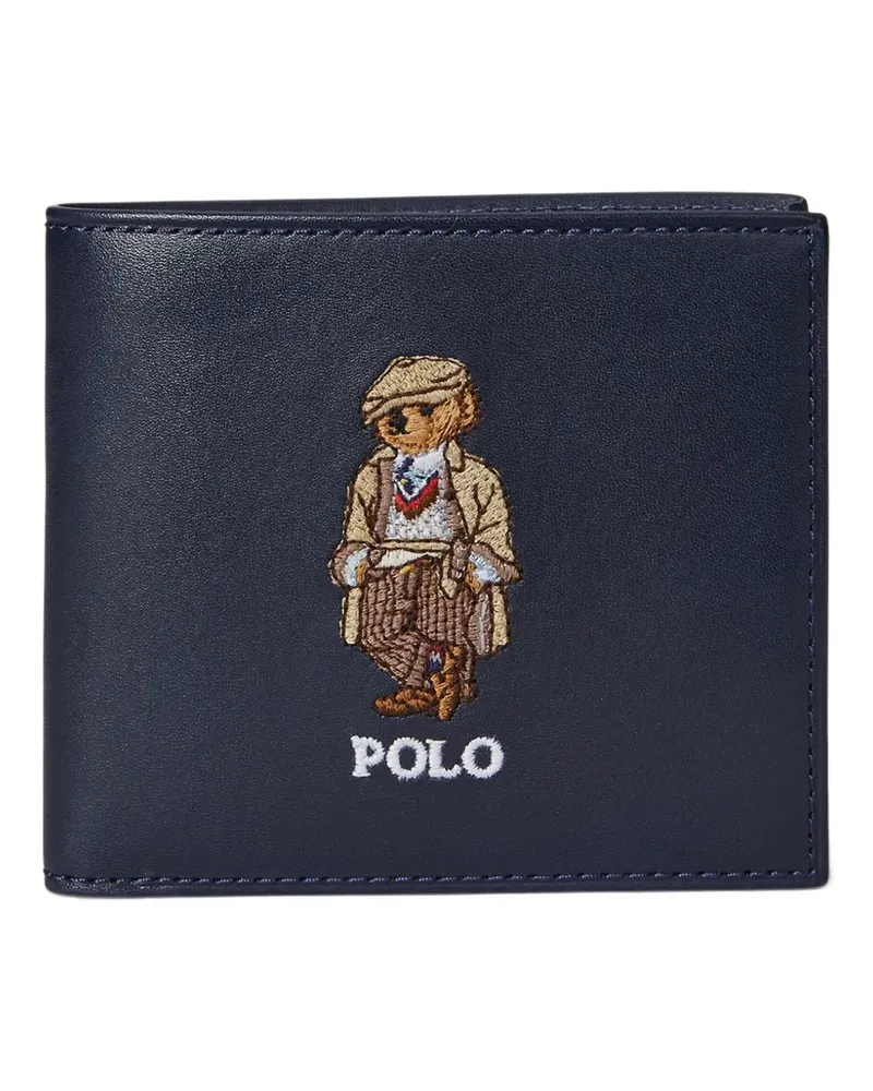 Ralph Lauren Polo Bear-embroidered leather wallet - Blau Blau