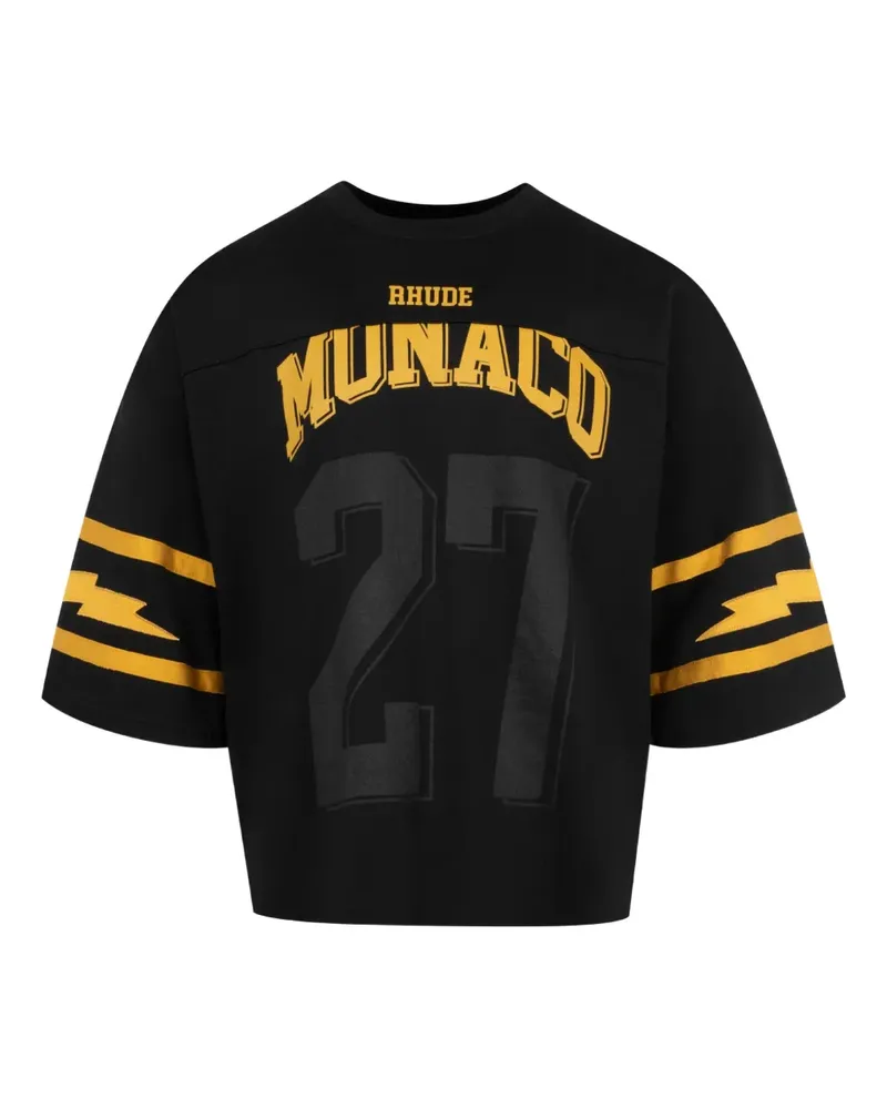 RHUDE T-Shirt mit Nummern-Print - Schwarz Schwarz