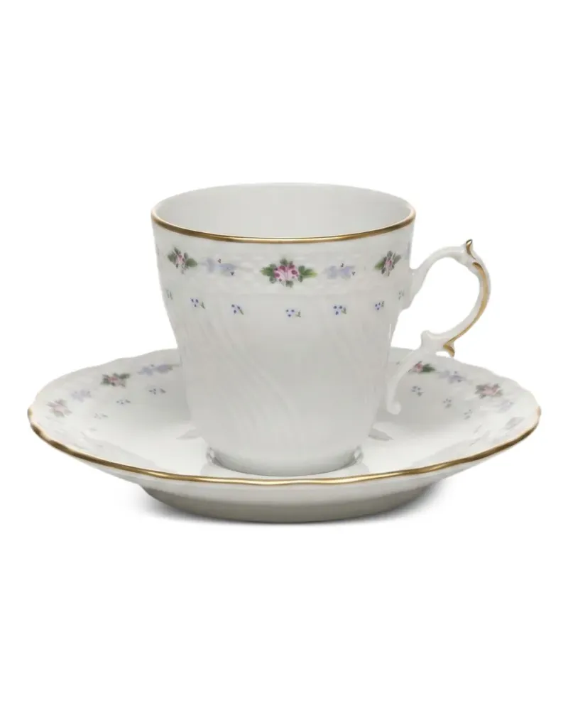 Ginori 1735 Vecchio Ginori Kaffeetassen mit Blumenprint (6er-Set) - Weiß Weiß