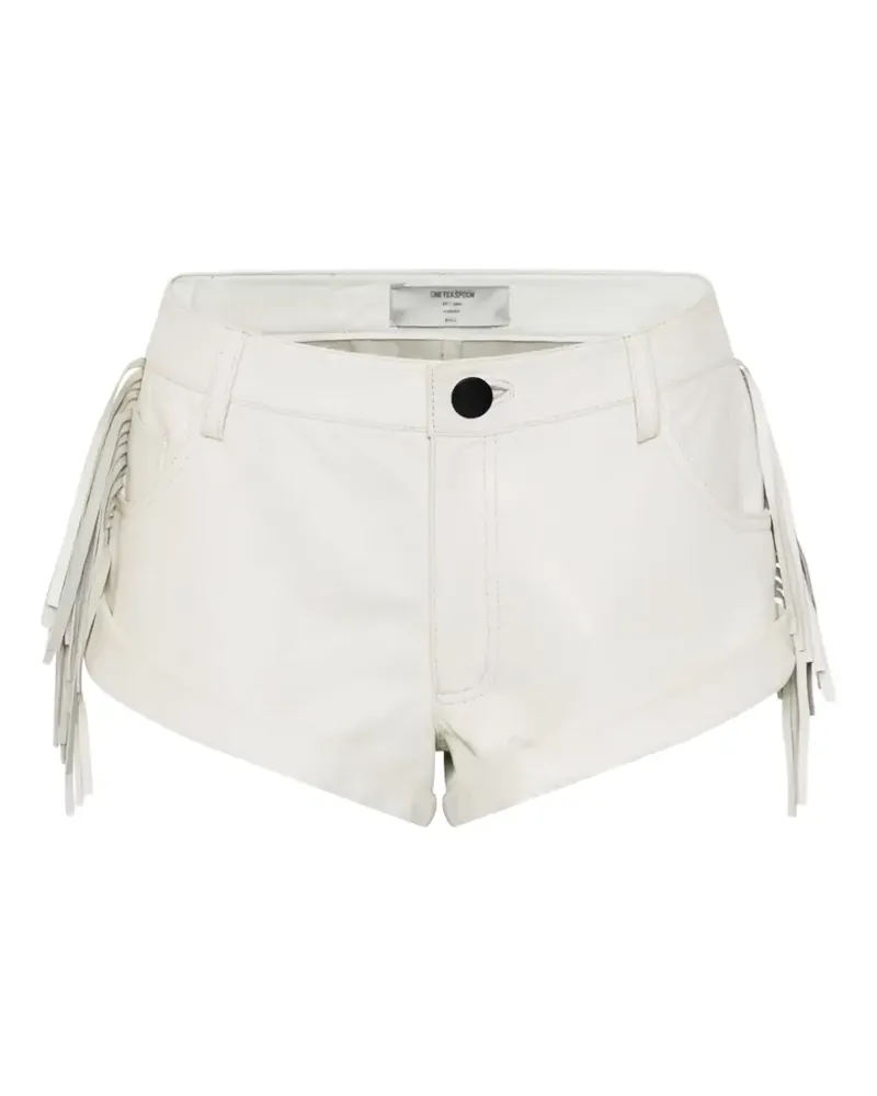 One Teaspoon Chaos Walking Bandits Shorts mit Fransen - Weiß Weiß