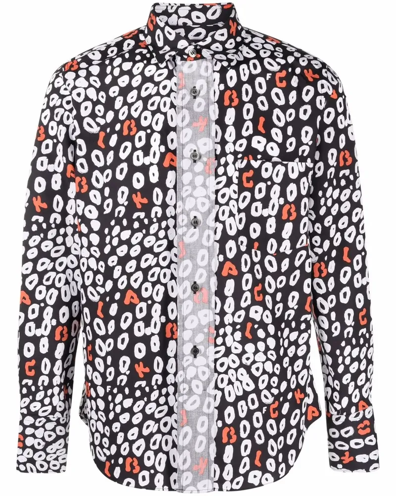 Comme des Garçons Hemd mit Leoparden-Print - Schwarz Schwarz