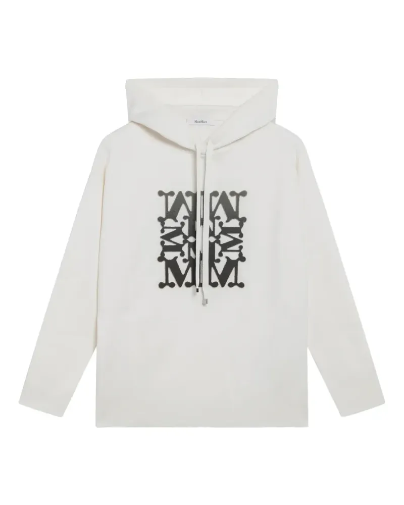 Max Mara Taddeo logo-print drawstring hoodie - Weiß Weiß
