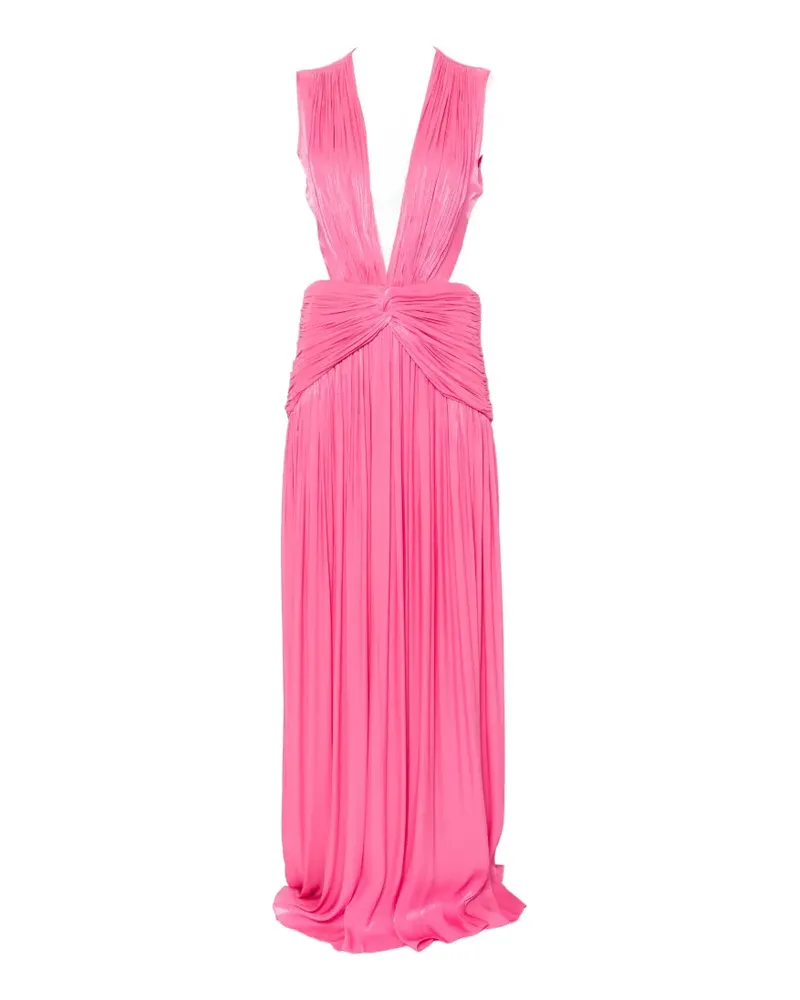 COSTARELLOS Silla cutout-detail V-neck maxi dress - Rosa Rosa