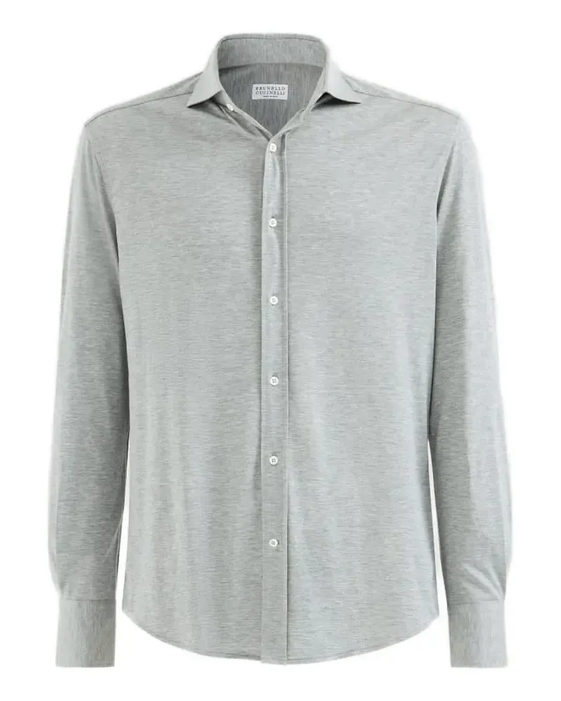 Brunello Cucinelli Hemd mit Seidenanteil - Grau Grau