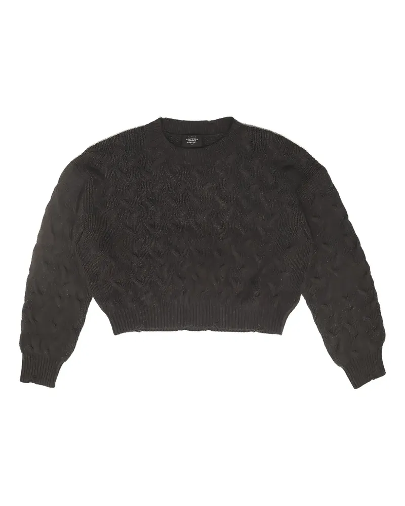 HTC Hollywood Trading Company braided-knit long-sleeve sweater - Grau Grau