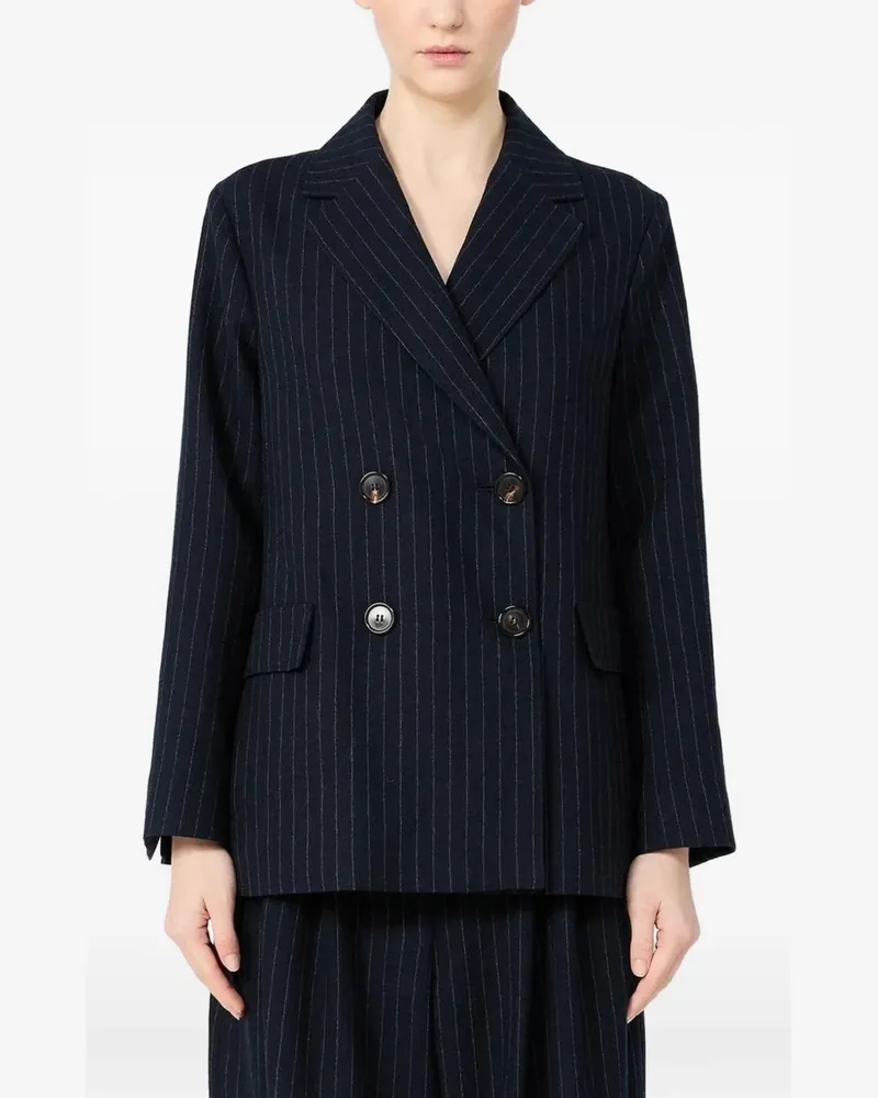 Max Mara pinstripe double-breasted blazer - Blau Blau