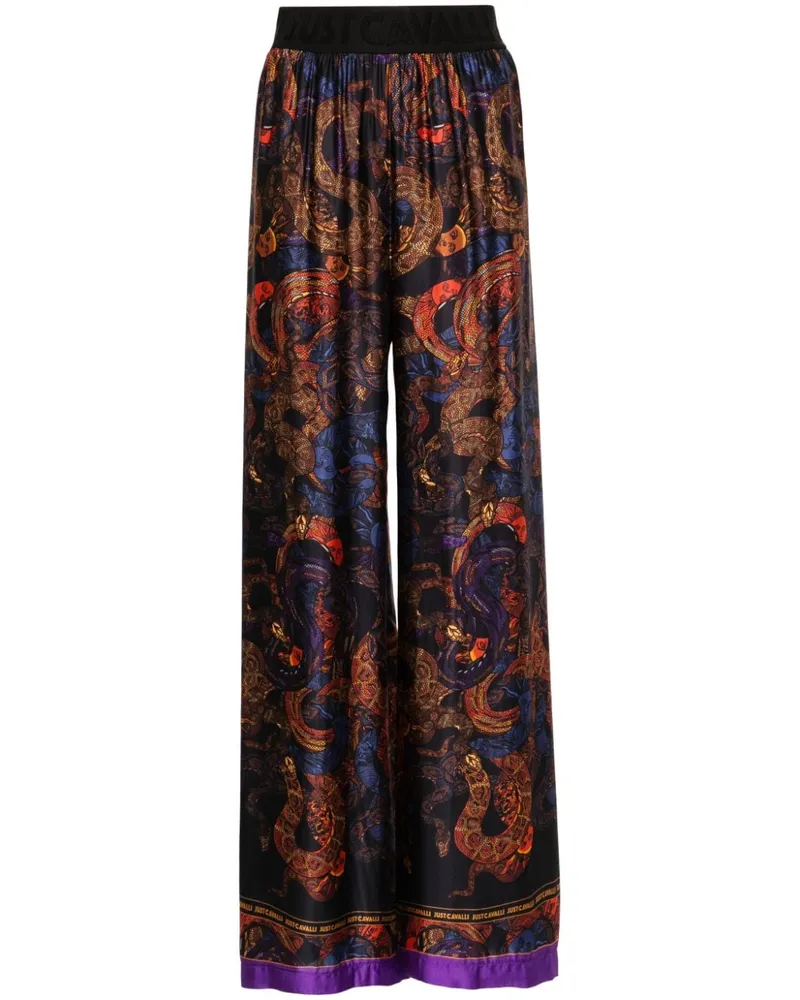 Just Cavalli Hose mit grafischem Print Schwarz