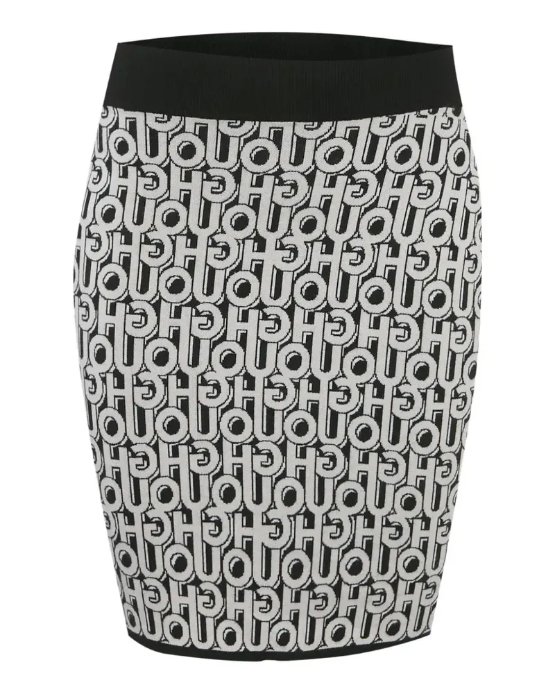 HUGO BOSS logo intarsia mini skirt - Schwarz Schwarz
