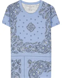 Majestic T-Shirt mit Bandana-Print Blau