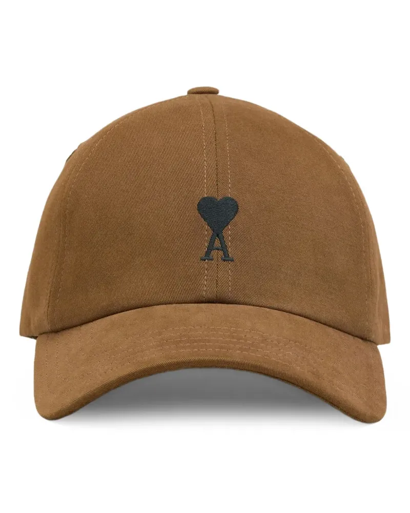 AMI Paris Baseballkappe mit Ami De Coeur-Stickerei - Braun Braun