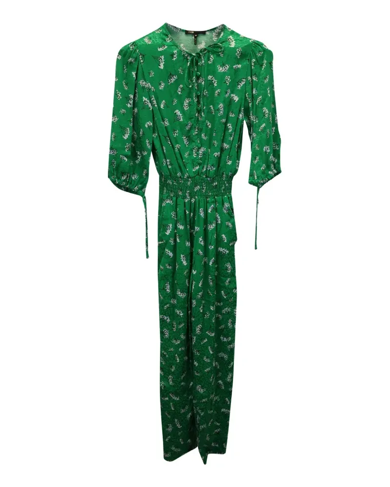 Maje Printed smocked jumpsuit - Grün Grün
