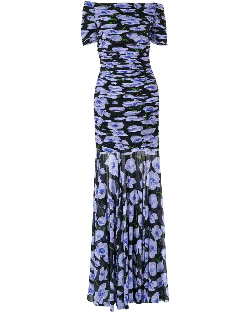 Carolina Herrera New York Abendkleid mit Print - Schwarz Schwarz