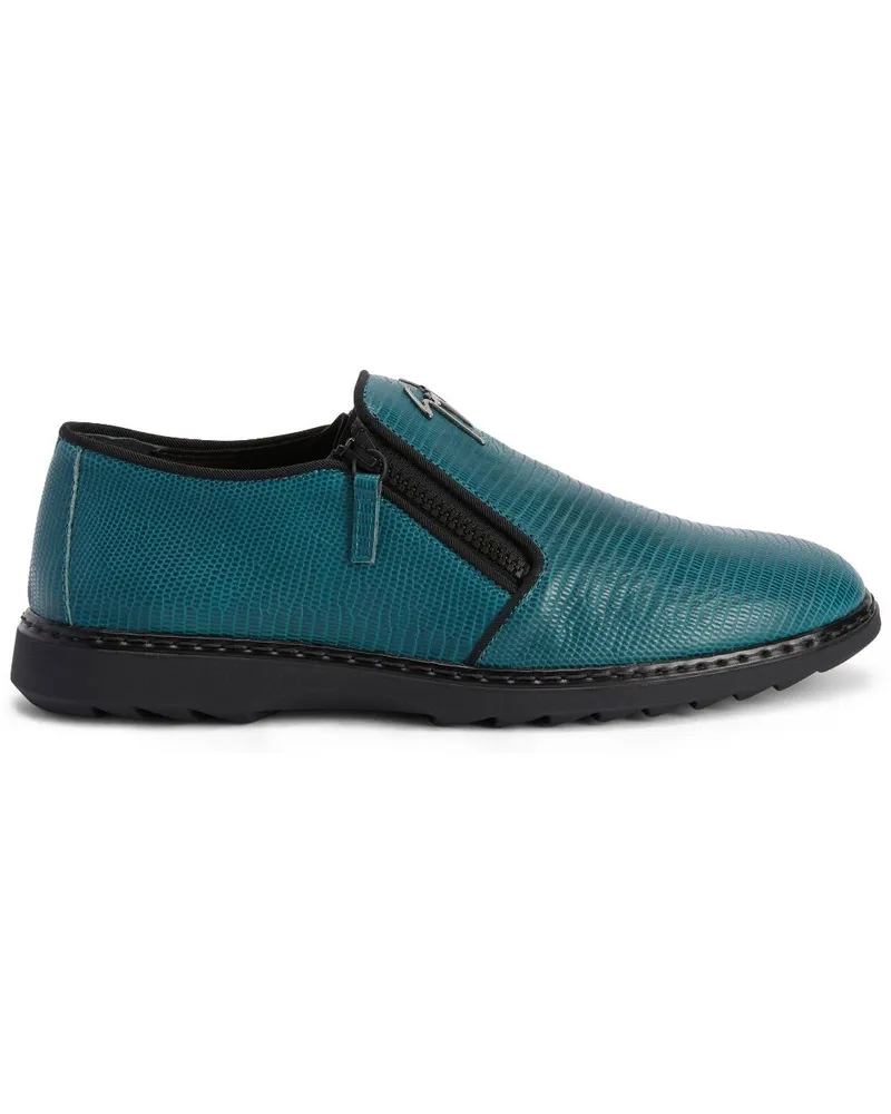 Giuseppe Zanotti Loafer mit Schlangen-Effekt Blau