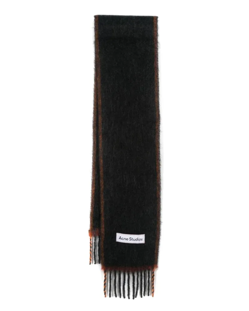 Acne Studios Schal mit Logo-Patch - Schwarz Schwarz