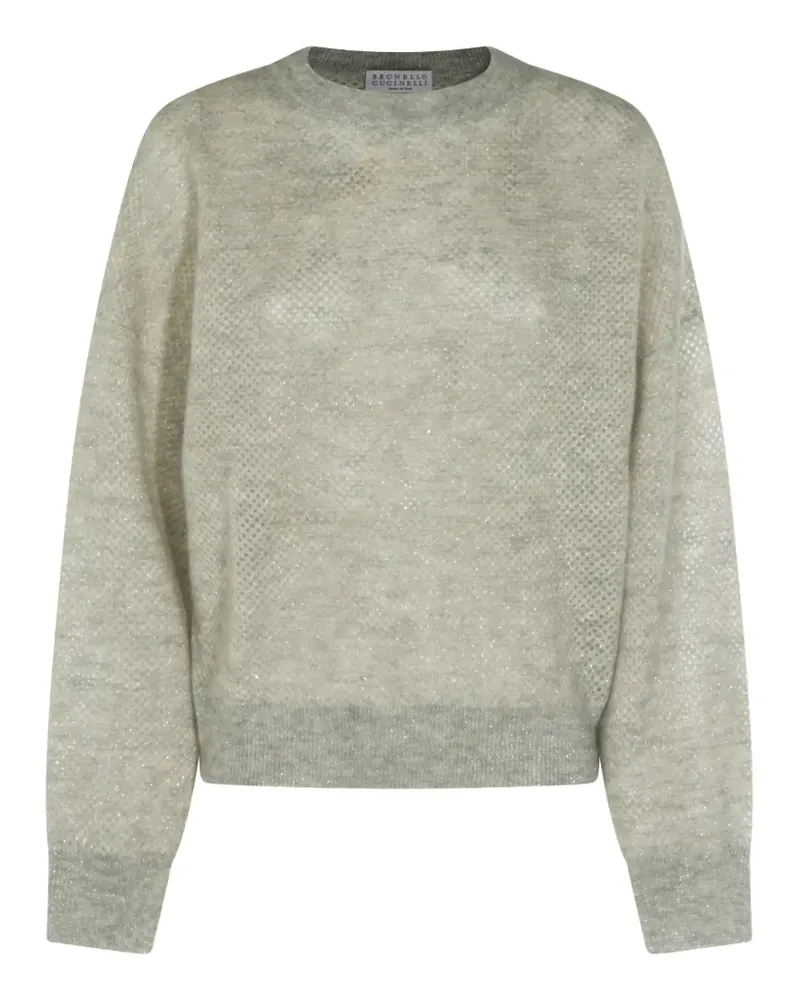 Brunello Cucinelli metallic open-knit sweater - Nude Nude