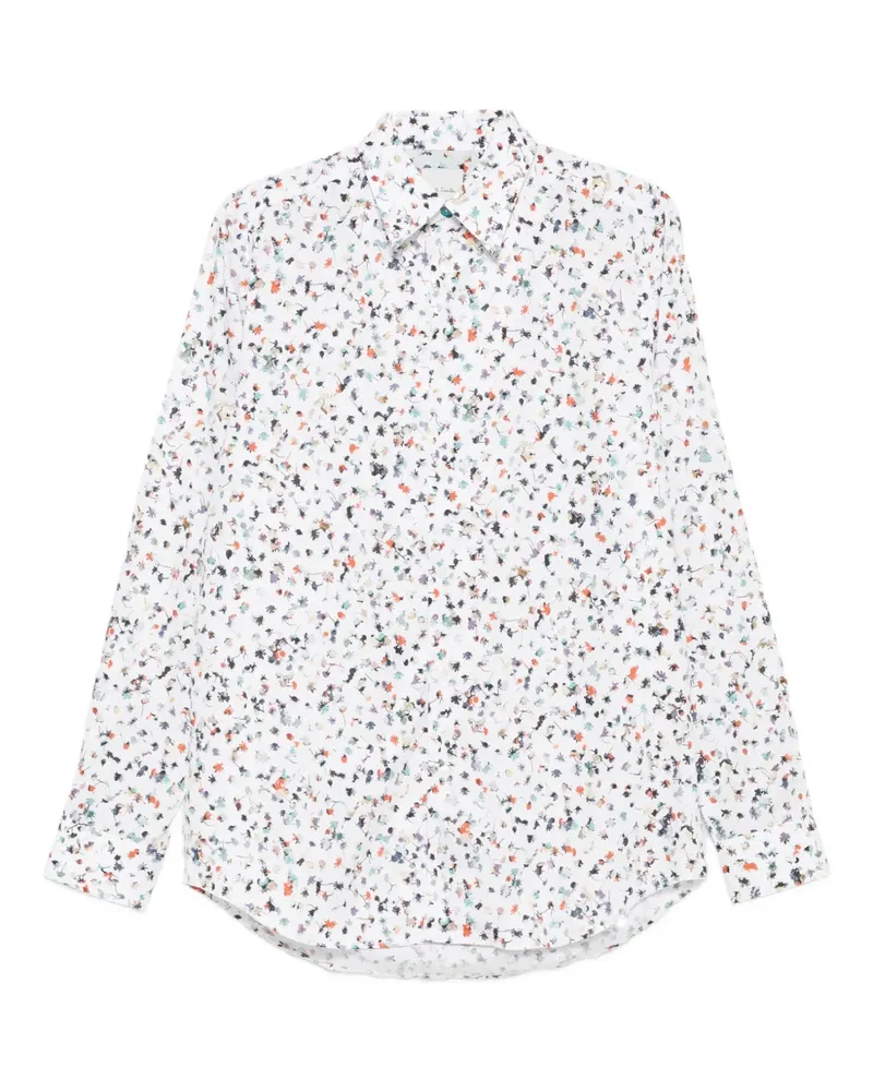 Paul Smith Hemd mit Blumen-Print - Weiß Weiß