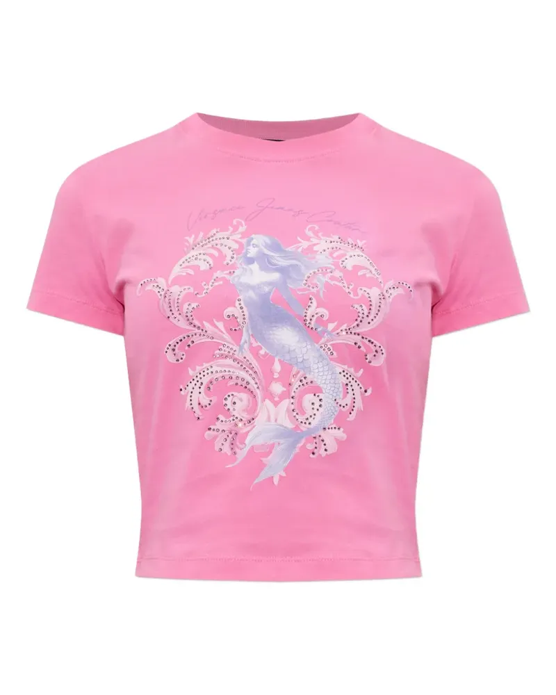 Versace Jeans mermaid-graphic cotton T-shirt - Rosa Rosa