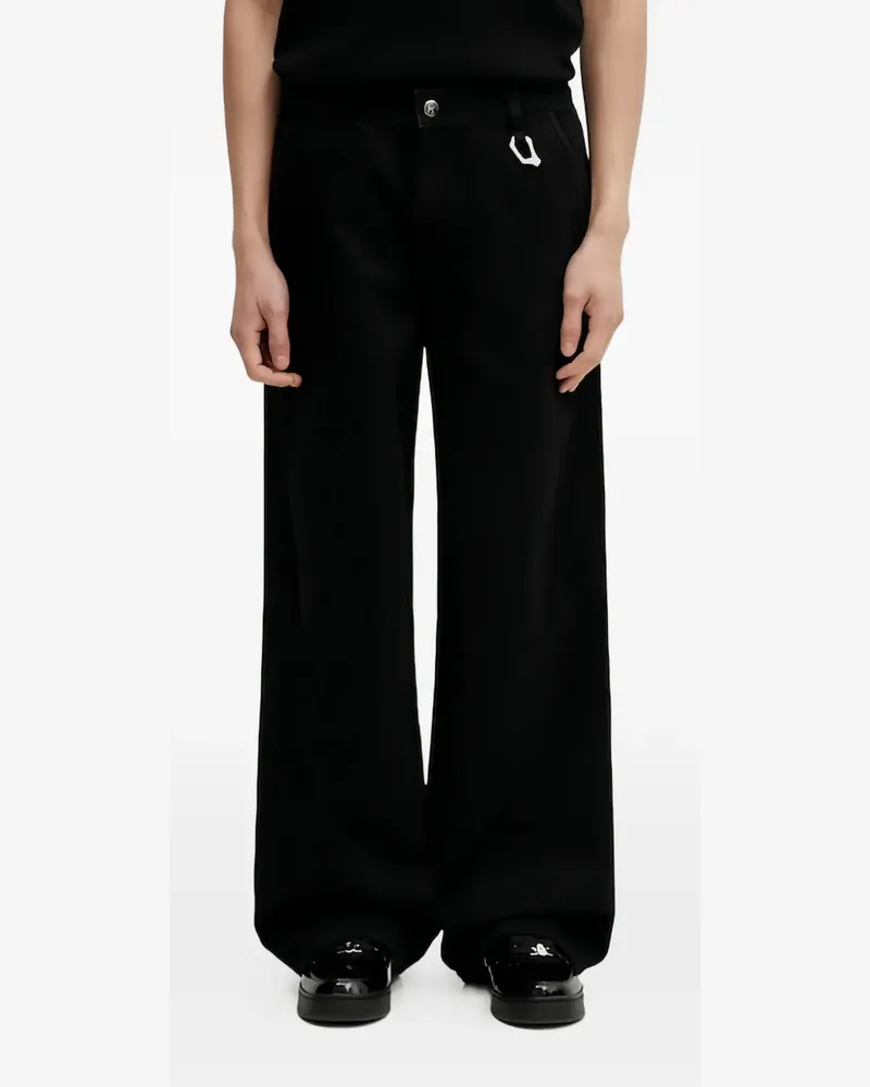 Heliot Emil D-ring wide-leg jeans - Schwarz Schwarz