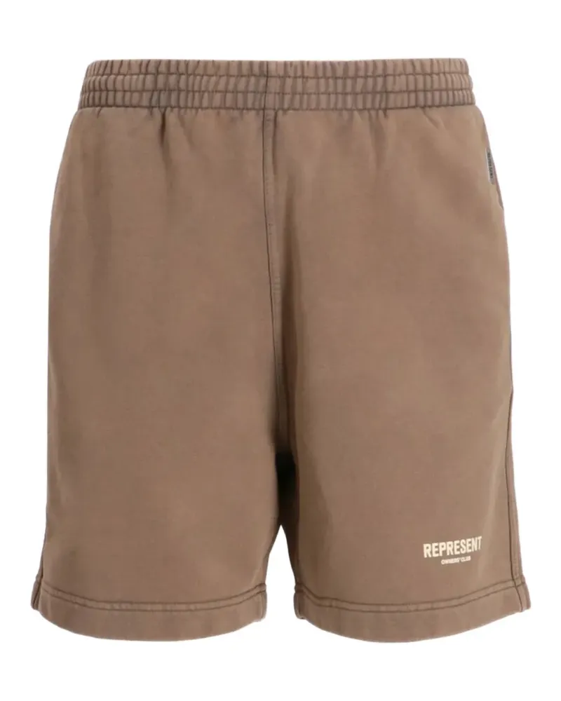 REPRESENT Owners Club Shorts mit Logo-Print - Braun Braun