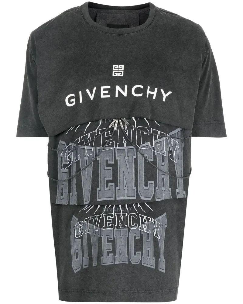 Givenchy T-Shirt mit Logo-Print - Grau Grau