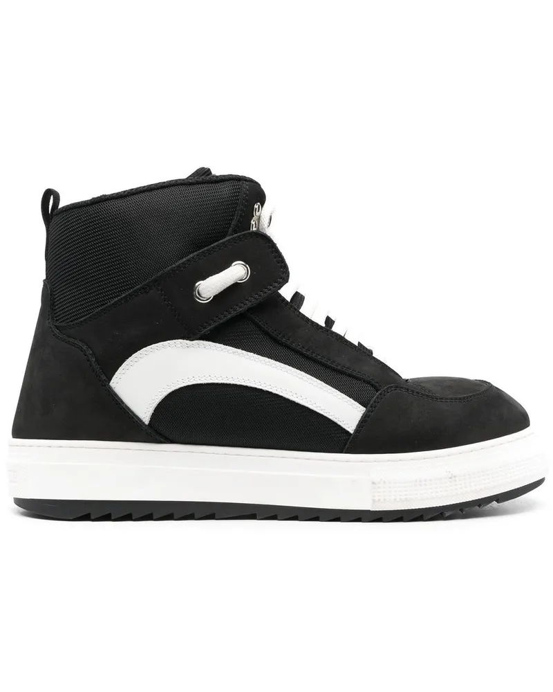 Dsquared2 Zweifarbige High-Top-Sneakers Schwarz