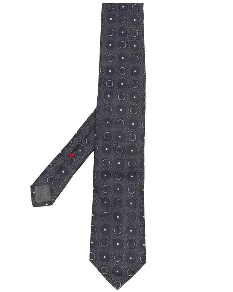 Brunello Cucinelli Seidenkrawatte mit Stickerei - Blau Blau