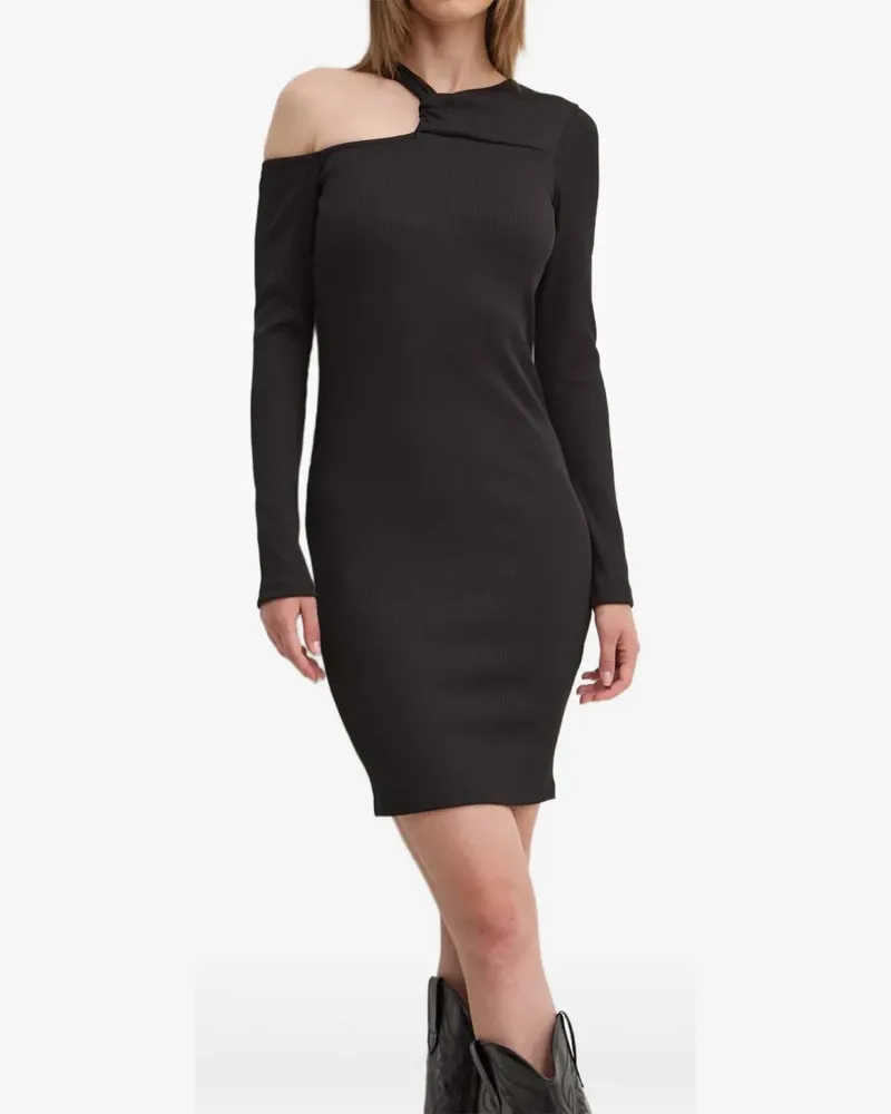 HUGO BOSS Midikleid mit Cut-Outs - Schwarz Schwarz