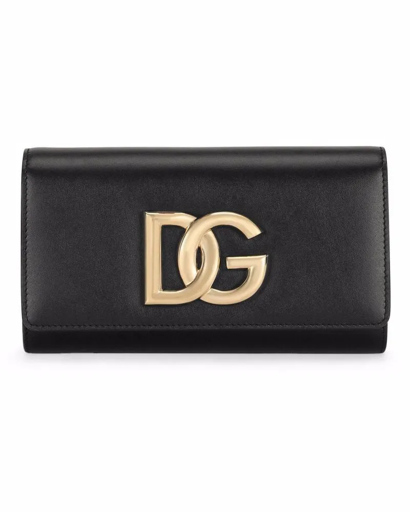 Dolce & Gabbana 3.5 Clutch aus Leder - Schwarz Schwarz
