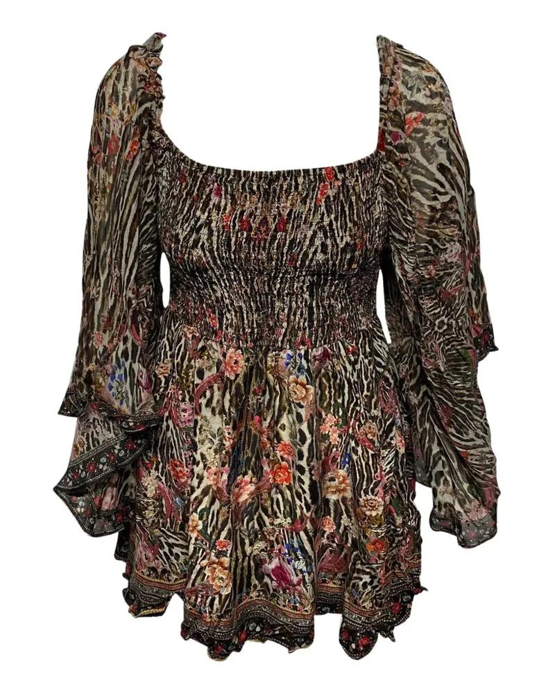 Camilla Liv A Little shirred floral mini dress - Braun Braun