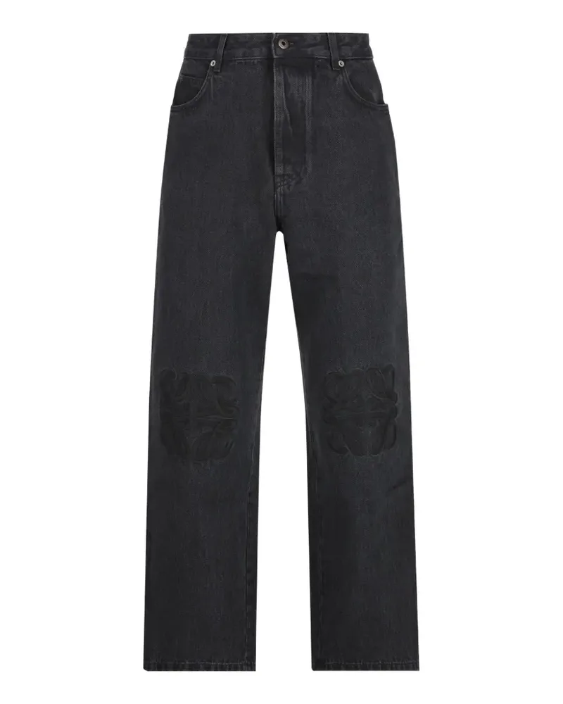 Loewe Anagram-embroidered jeans - Schwarz Schwarz