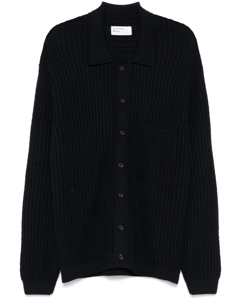 Universal Works Cardigan mit klassischem Kragen - Blau Blau