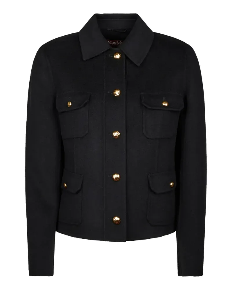 Max Mara Geknöpfte Jacke mit Taschendetail - Schwarz Schwarz