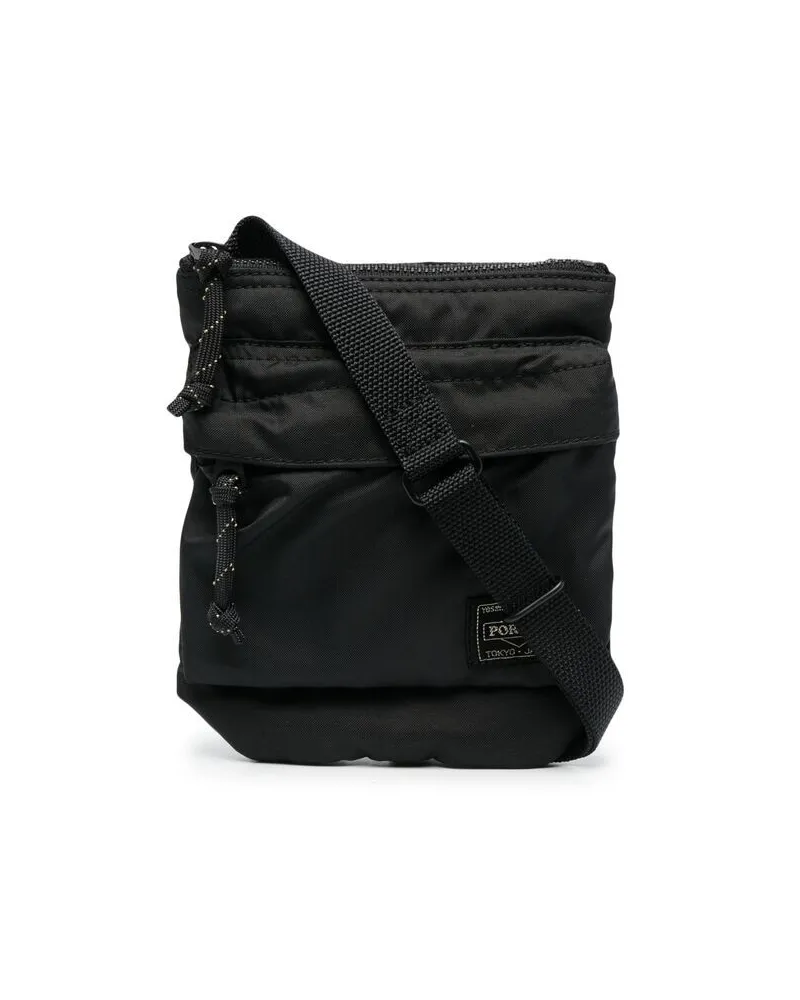 PORTER-YOSHIDA & CO Kuriertasche mit Logo-Patch - Schwarz Schwarz