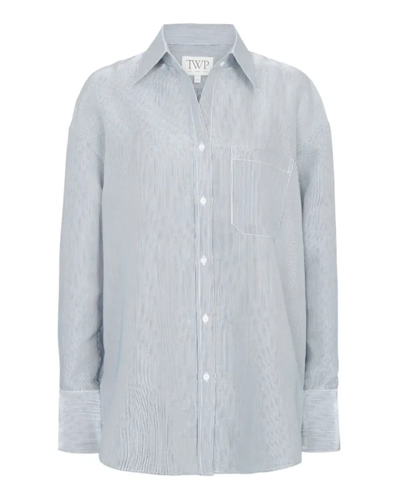TWP Oversized-Hemd mit Nadelstreifen - Blau Blau