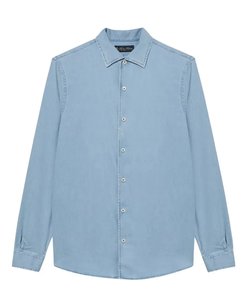 Brooks Brothers Jeanshemd mit offenem Kragen - Blau Blau