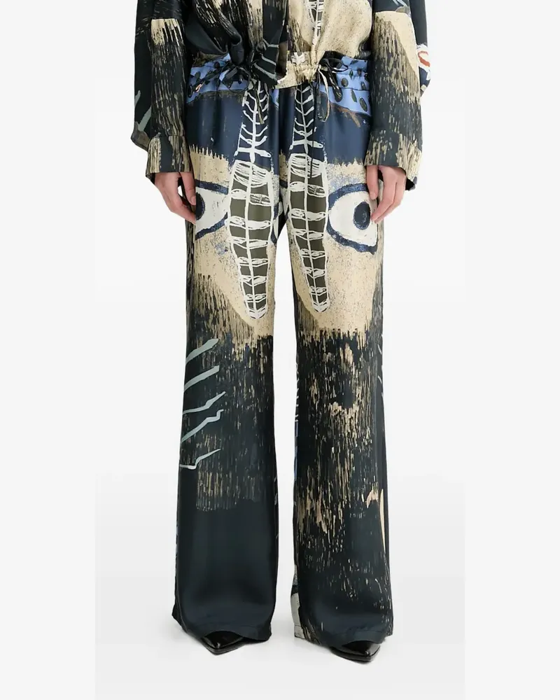 MUNTHE Arum print wide-leg trousers - Schwarz Schwarz