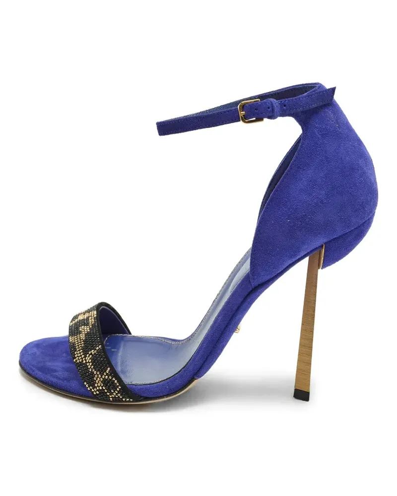 Sergio Rossi Verzierte Sandalen mit Knöchelriemen - Blau Blau