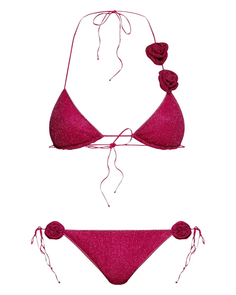 Oséree Bikini mit Rosenapplikation - Rosa Rosa